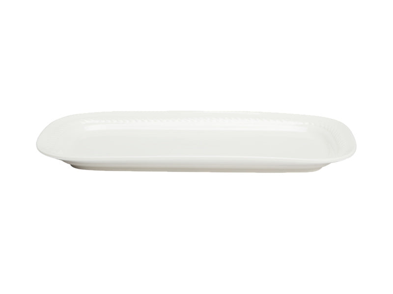 Casa Domani Cordone Rectangular Platter 28.5x14.5cm White - angled view
