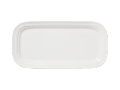 Casa Domani Cordone Rectangular Platter 28.5x14.5cm White - porcelain serving platter
