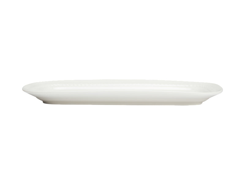 Casa Domani Cordone Rectangular Platter 28.5x14.5cm White - front view
