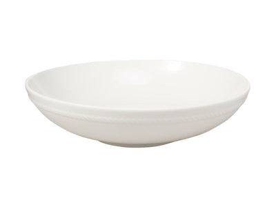 Casa Domani Cordone Coupe Serving Bowl 28x7cm White - angled view