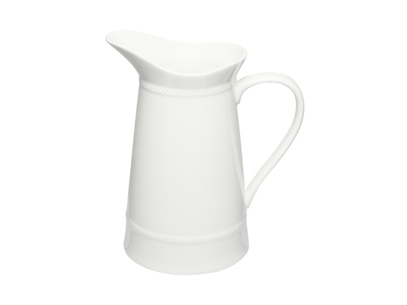 Casa Domani Cordone Porcelain Pitcher 2L White - angled view