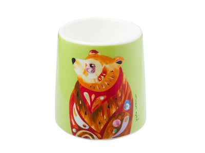 Maxwell & Williams Pete Cromer Egg Cup Brown Bear - porcelain egg cup - angled view