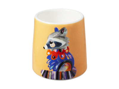 Maxwell & Williams Pete Cromer Egg Cup Raccoon - porcelain egg cup - angled view