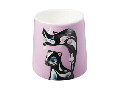 Maxwell & Williams Pete Cromer Egg Cup Skunk - porcelain egg cup - angled view