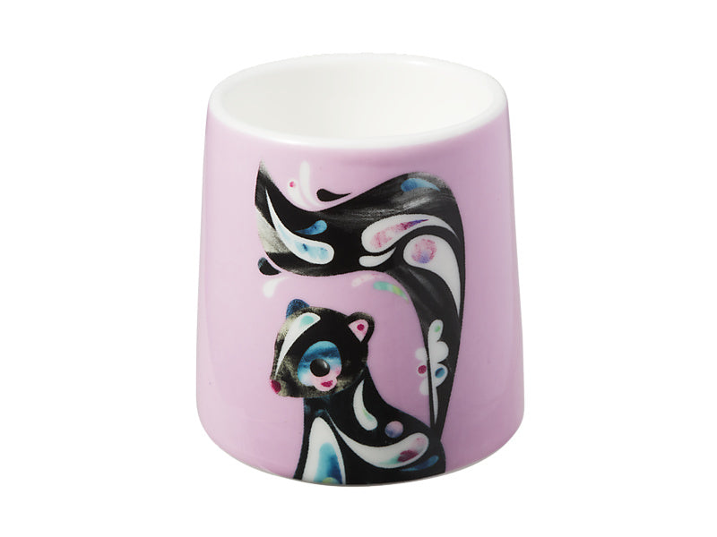 Maxwell & Williams Pete Cromer Egg Cup Skunk - porcelain egg cup - angled view