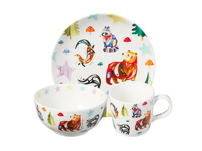 Maxwell & Williams Pete Cromer Woodland Creatures Kids Dinner Set 3 Piece - kids dinner set
