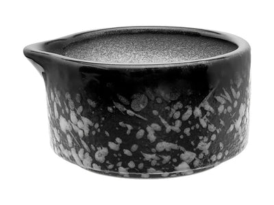 Maxwell & Williams Caviar Granite Sauce Dish/Pourer 80mL Black & White - condiment server