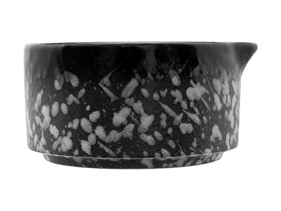 Maxwell & Williams Caviar Granite Sauce Dish/Pourer 130mL angle view - black granite servingware