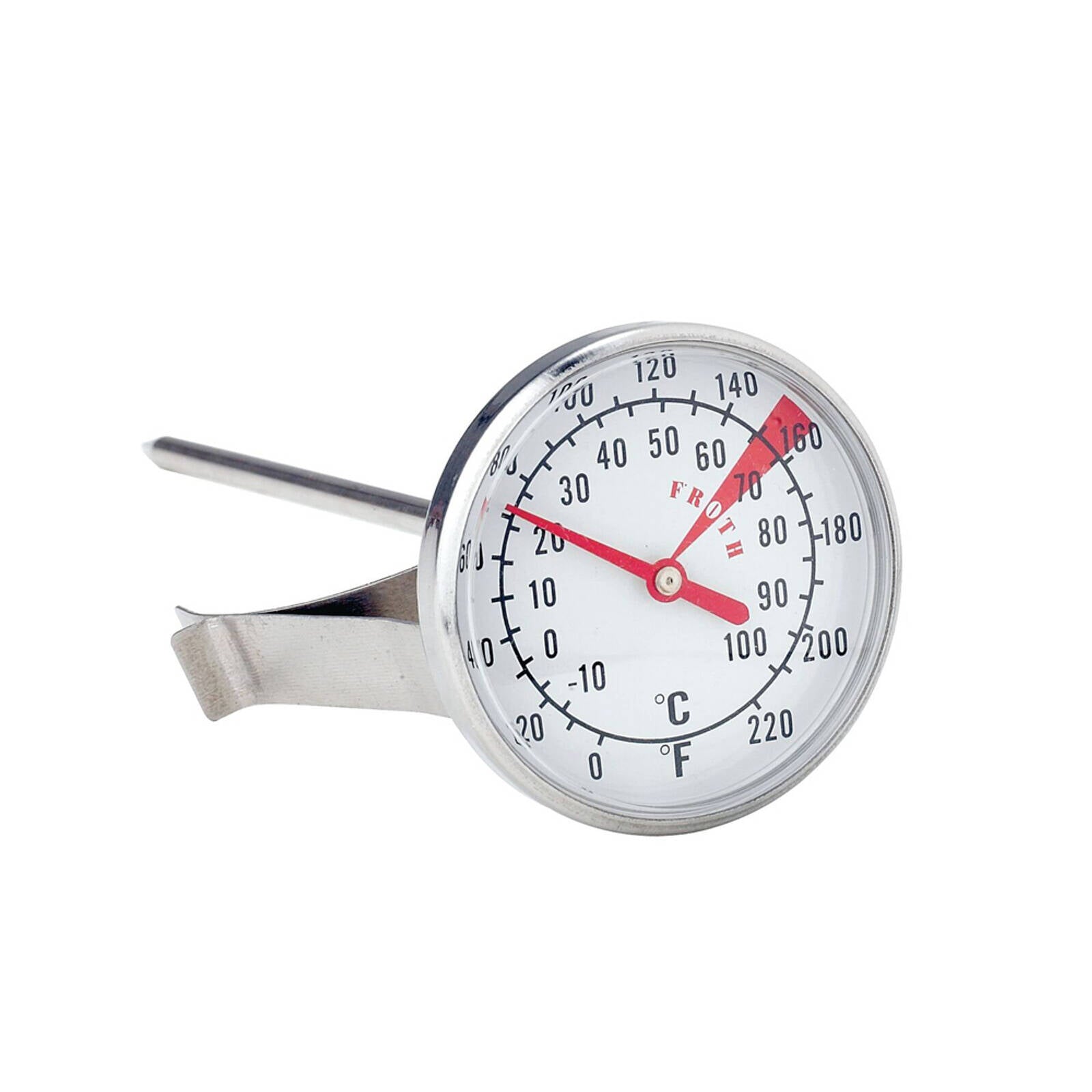 Cuisena Milk Thermometer 44mm Dial - clip-on milk frothing thermometer