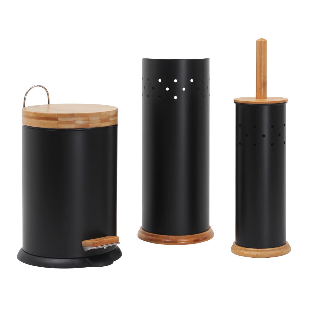 3-in-1 Bathroom Set Black – White Magic Eco Basics