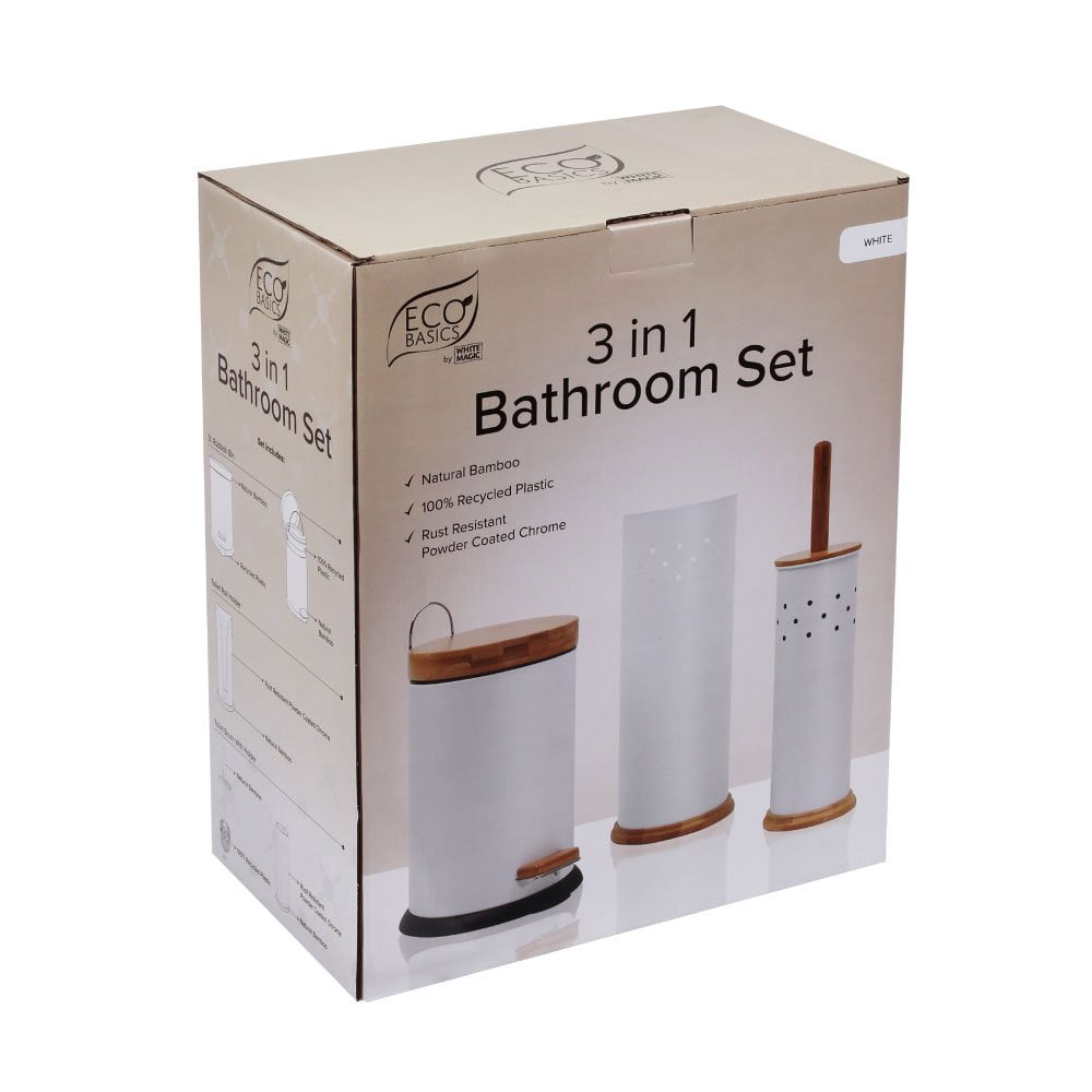 Eco Basics 3 in 1 Bathroom Set – White