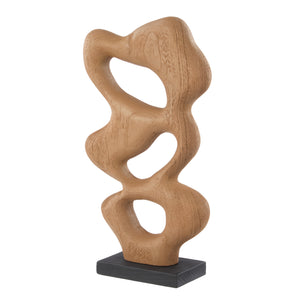 Amalfi Picton Abstract Timber Sculpture Natural and Black - decorative timber sculpture