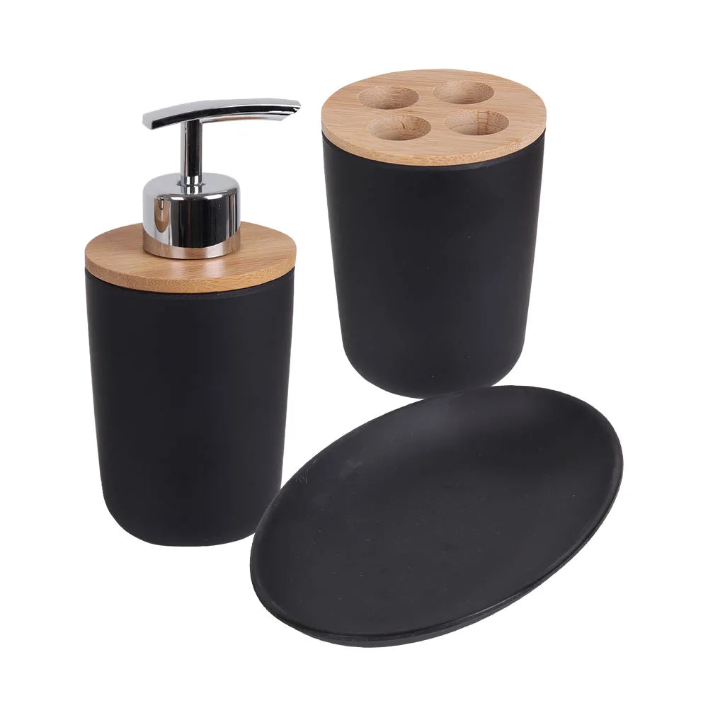 Eco Basics 3 in 1 Vanity Bathroom Set Black