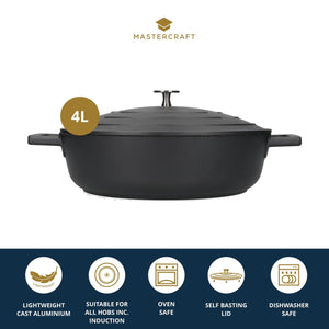 Mastercraft Cast Aluminium Shallow Casserole Dish 28cm Black - view 5