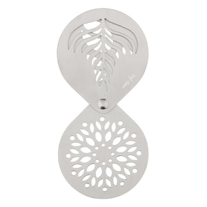 Leaf and Bean Stainless Steel Coffee Stencils 3 piece set - leaf and bean pattern stencils