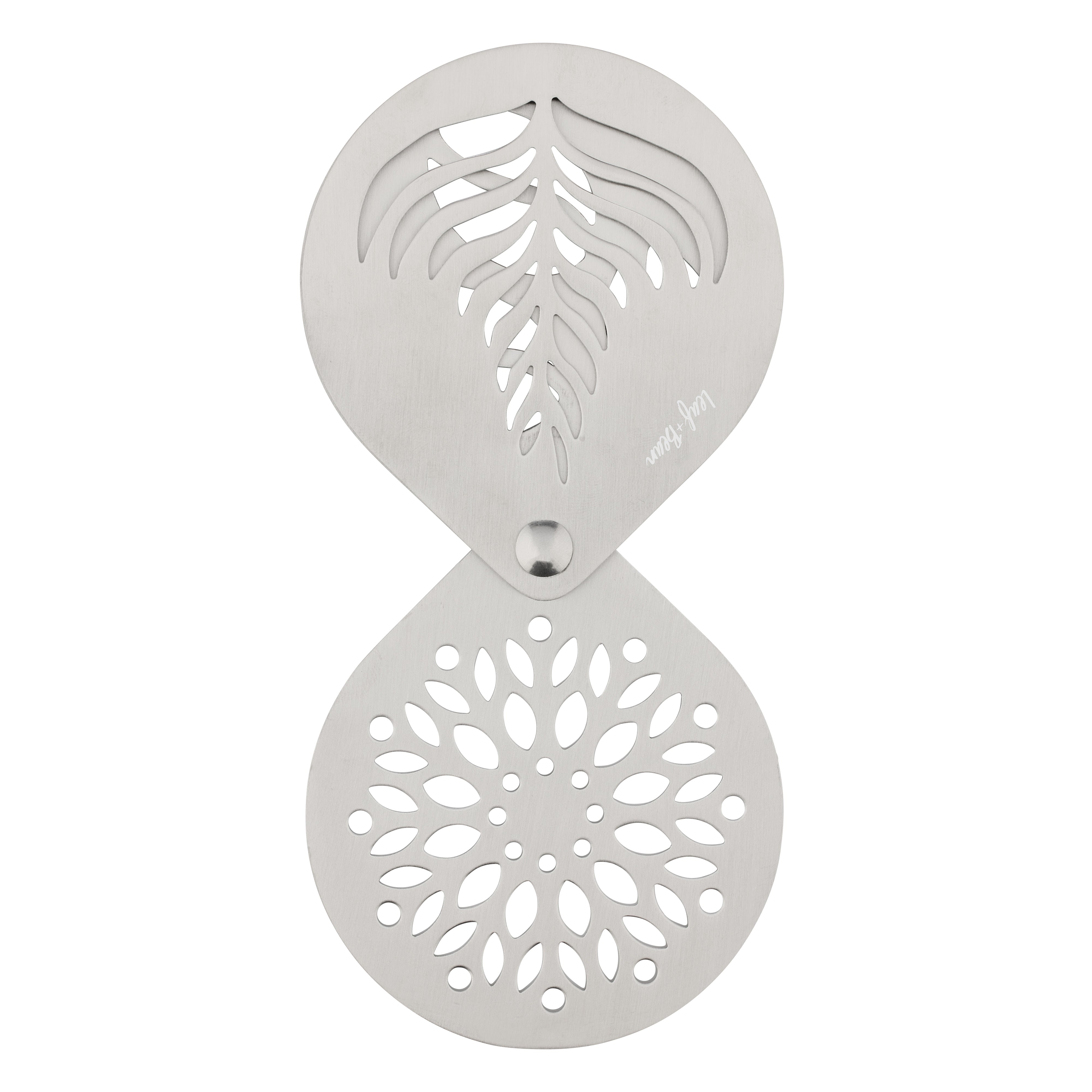 Leaf and Bean Stainless Steel Coffee Stencils 3 piece set - leaf and bean pattern stencils
