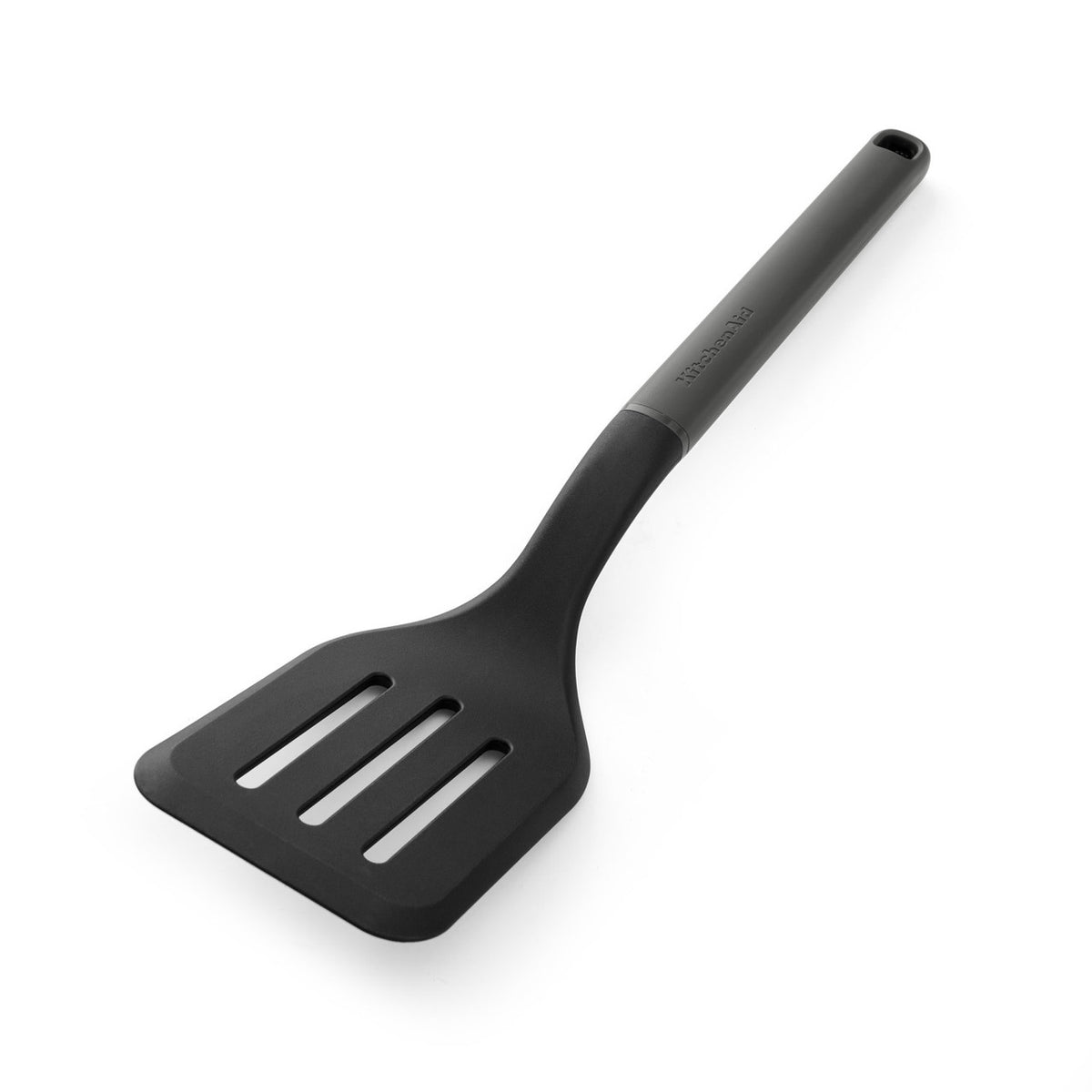 KitchenAid Slotted Turner Charcoal Grey - angled