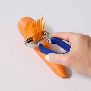 SVNA julienne peeler handle detail — ergonomic non-slip Y-shape grip
