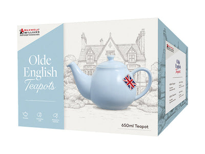 Maxwell & Williams Olde English Teapot 650mL Light Blue - gift box packaging