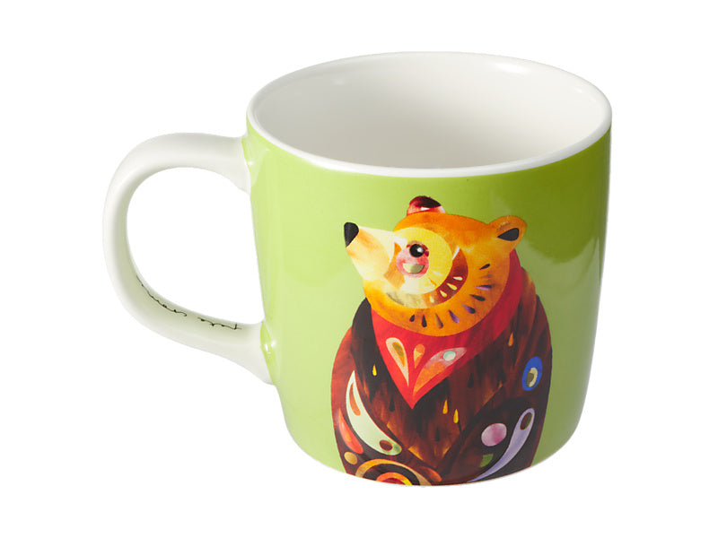 Maxwell & Williams Pete Cromer Mug 375ml Gift Boxed Brown Bear - gift boxed porcelain mug - angled view