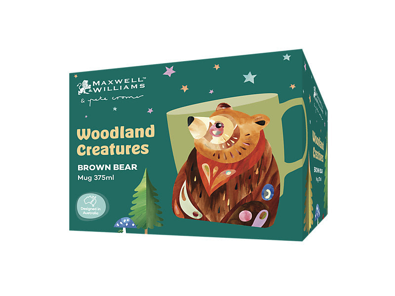 Maxwell & Williams Pete Cromer Mug 375ml Gift Boxed Brown Bear - gift boxed porcelain mug - gift box