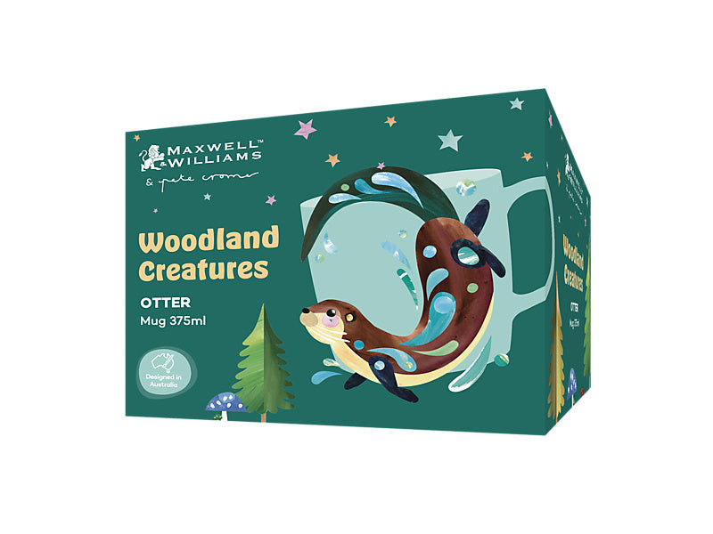 Maxwell & Williams Pete Cromer Mug 375ml Gift Boxed Otter - gift boxed porcelain mug - gift box