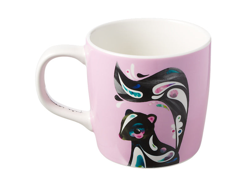Maxwell & Williams Pete Cromer Mug 375ml Gift Boxed Skunk - gift boxed porcelain mug - angled view