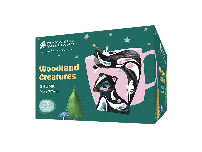 Maxwell & Williams Pete Cromer Mug 375ml Gift Boxed Skunk - gift boxed porcelain mug - gift box