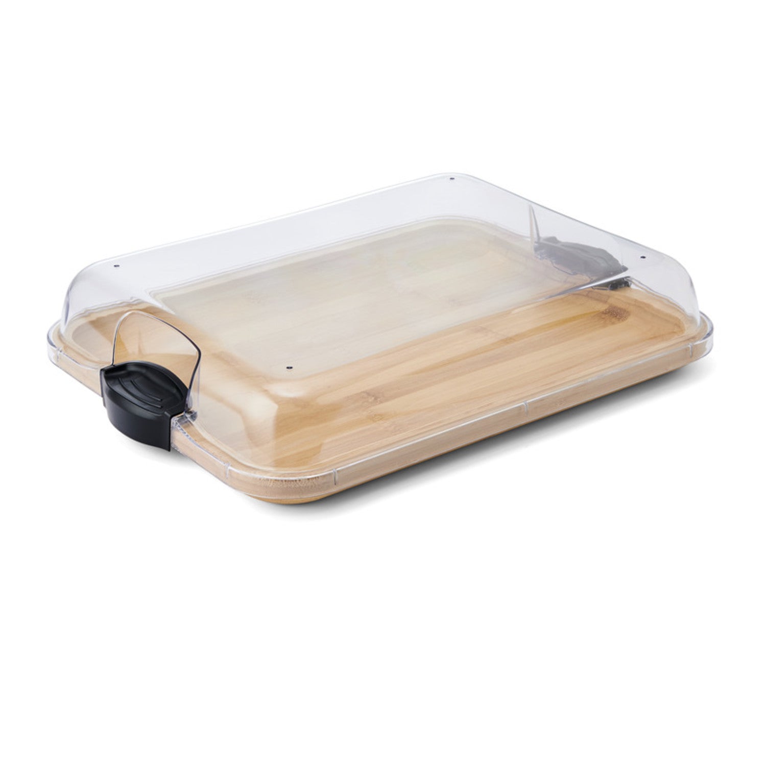 Farberware Bamboo Serving Board with clear lid - grazing platter