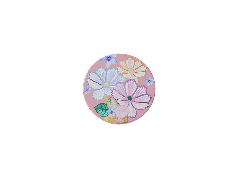 Poppy Love Ceramic Round Coaster Pink