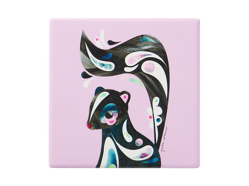 Maxwell & Williams Pete Cromer Ceramic Square Coaster Skunk - ceramic drink coaster