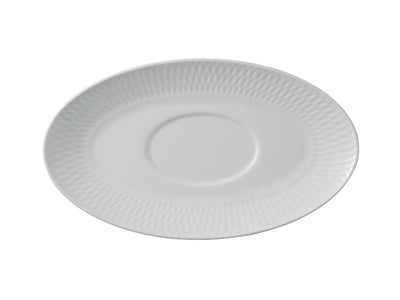 Maxwell & Williams White Basics Diamonds Gravy Boat & Saucer 480ml - porcelain serveware top view
