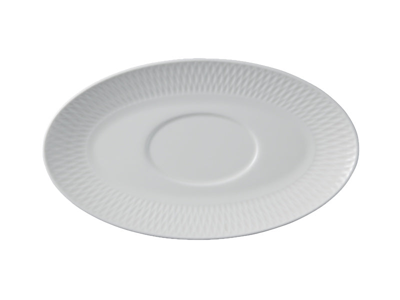Maxwell & Williams White Basics Diamonds Gravy Boat & Saucer 480ml - porcelain serveware top view