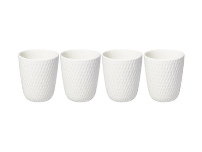 Maxwell & Williams White Basics Diamonds Latte Cup Set of 4 White 250ml - angle view
