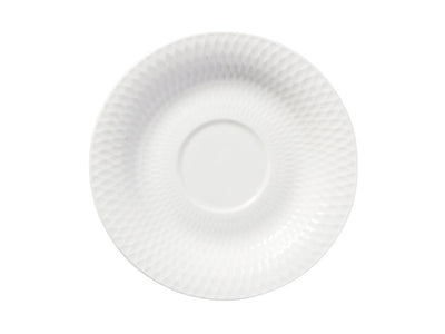 Maxwell & Williams White Basics Diamonds Footed Demi Cup & Saucer White 90ml - top view
