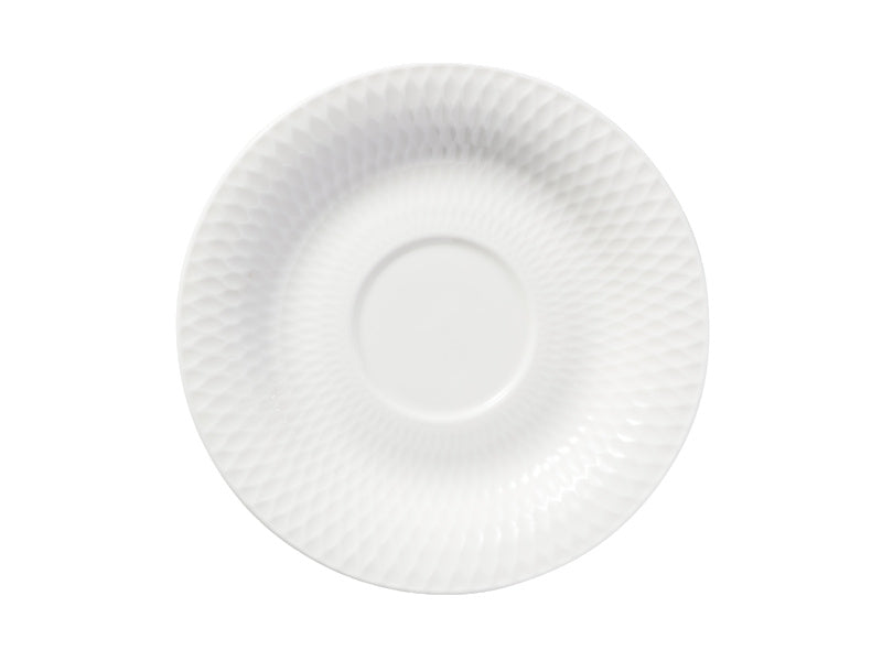 Maxwell & Williams White Basics Diamonds Footed Demi Cup & Saucer White 90ml - top view