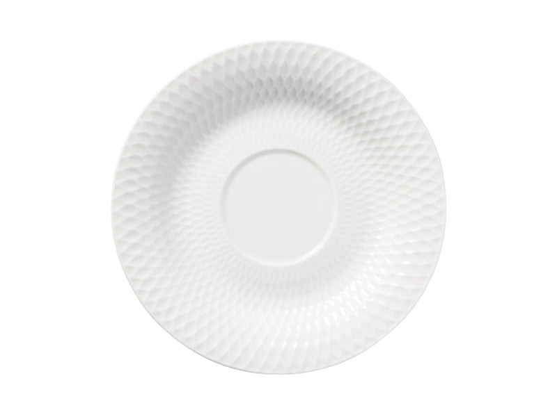 Maxwell & Williams White Basics Diamonds Footed Cup & Saucer White 200ml - top view