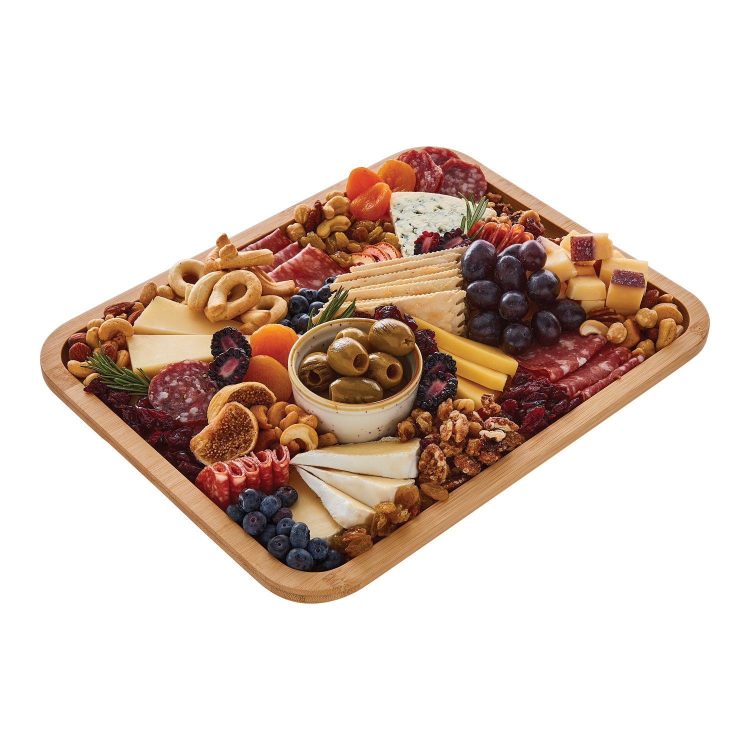 Farberware Bamboo Serving Board - lid open for entertaining