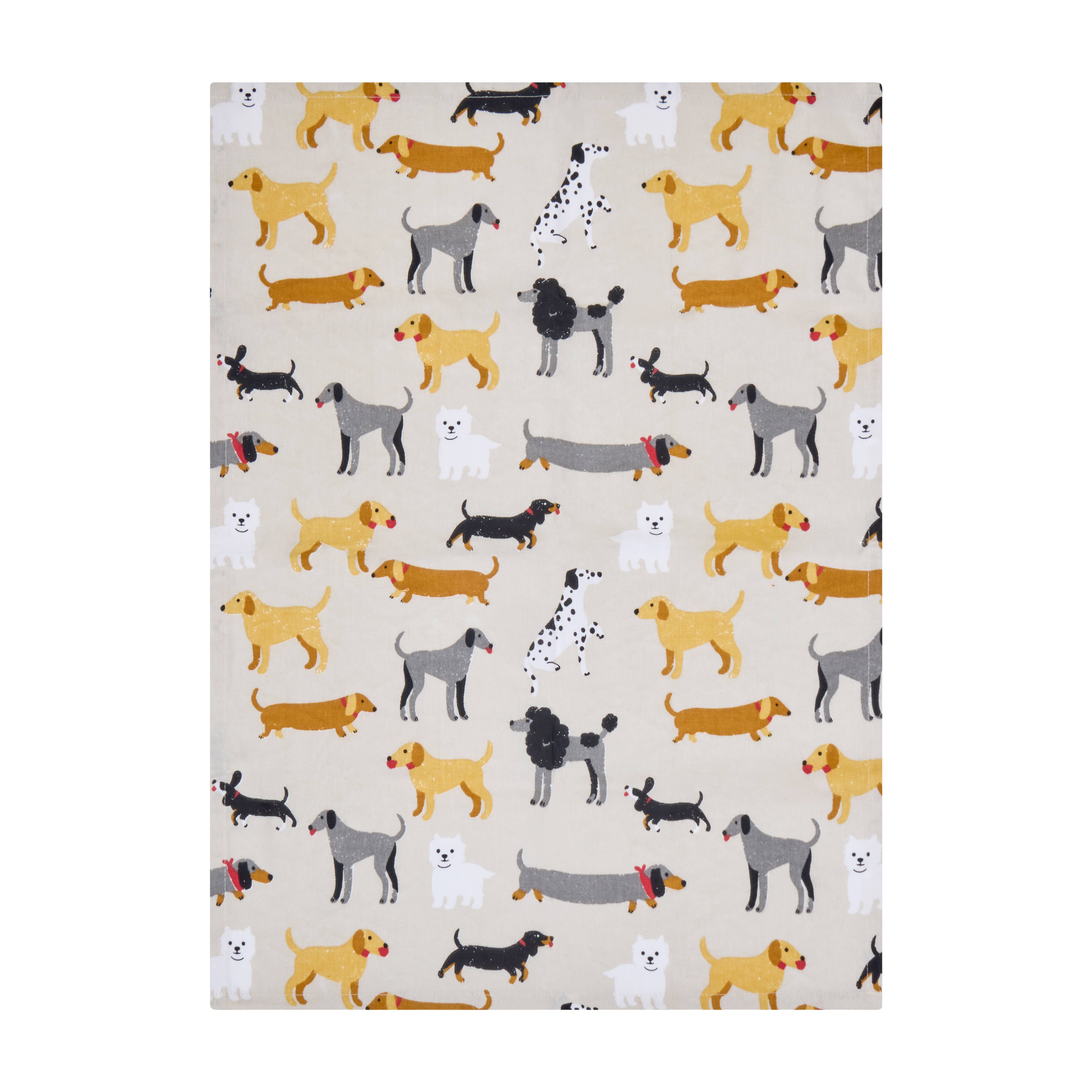 Davis & Waddell Pawwfect Dog Print Tea Towel - dog print side