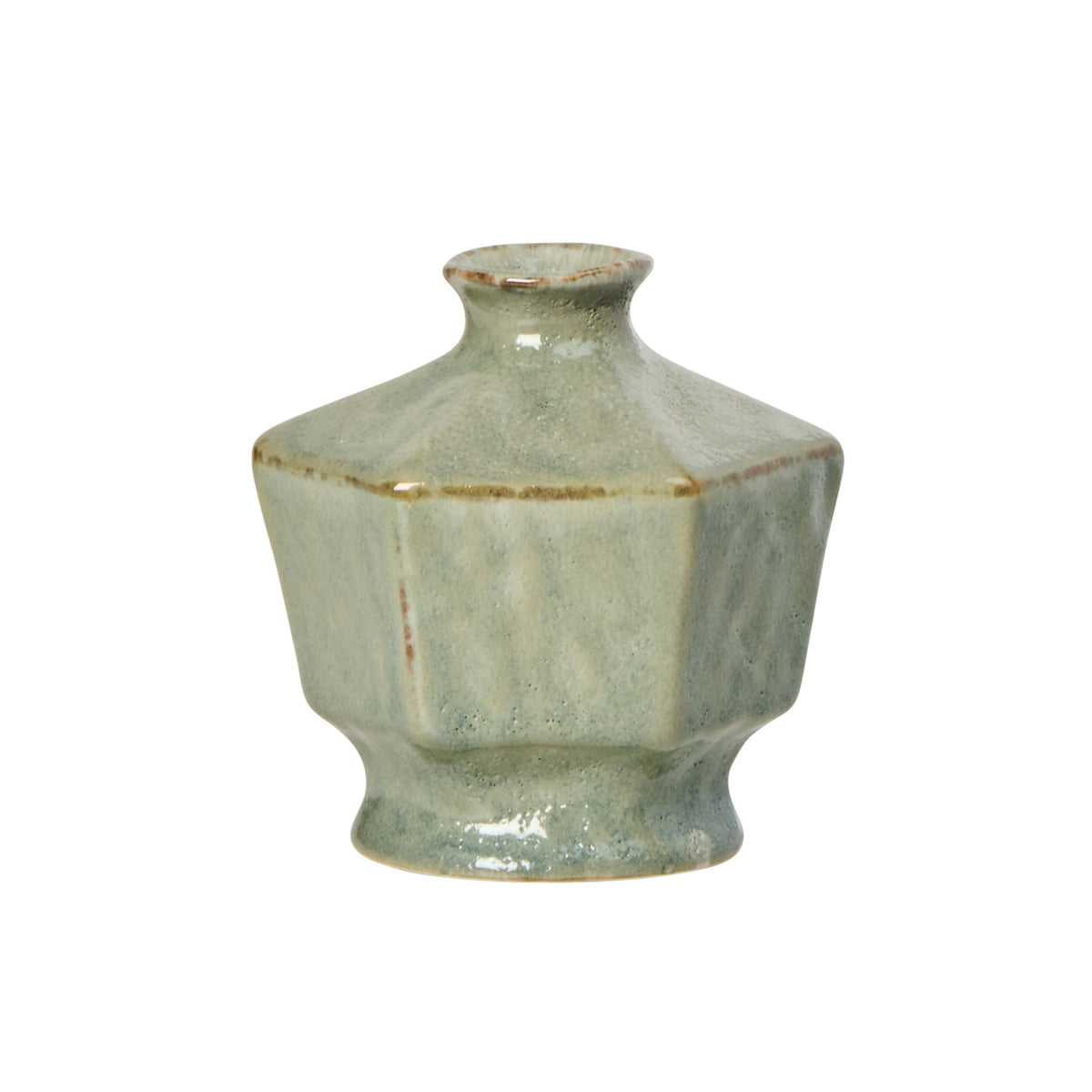 Amalfi Lido Vase Seafoam Pebble - textured stoneware vase