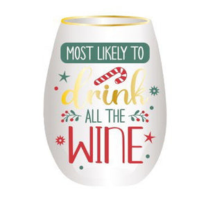 Fa La La Stemless Wine Glass – Ladelle, Drink All the Wine design