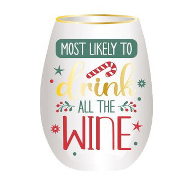 Fa La La Stemless Wine Glass – Ladelle, Drink All the Wine design
