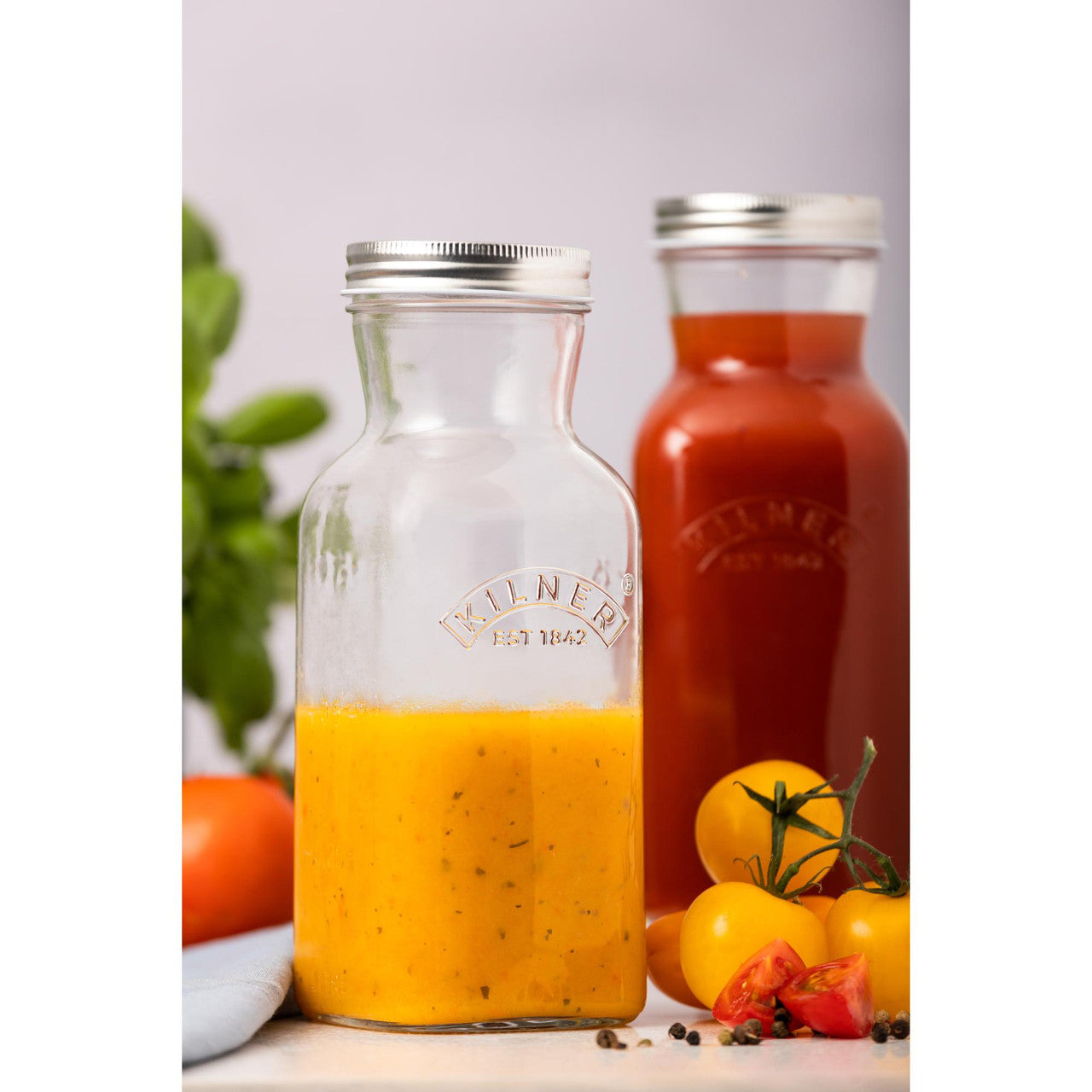 Kilner sauce bottle in use — homemade sauce glass storage bottle