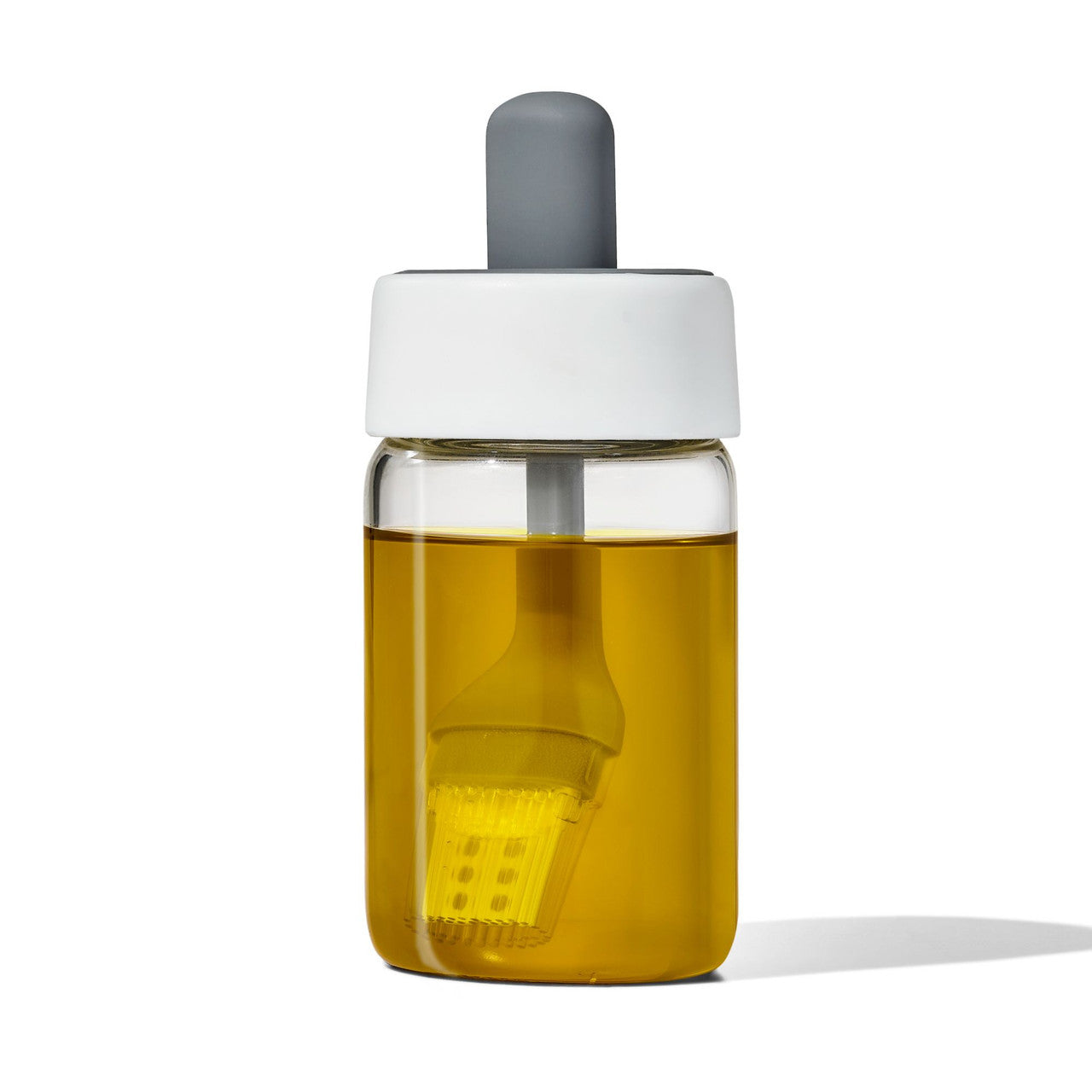 OXO silicone cooktop brush with glass oil bottle set — heat resistant kitchen tool