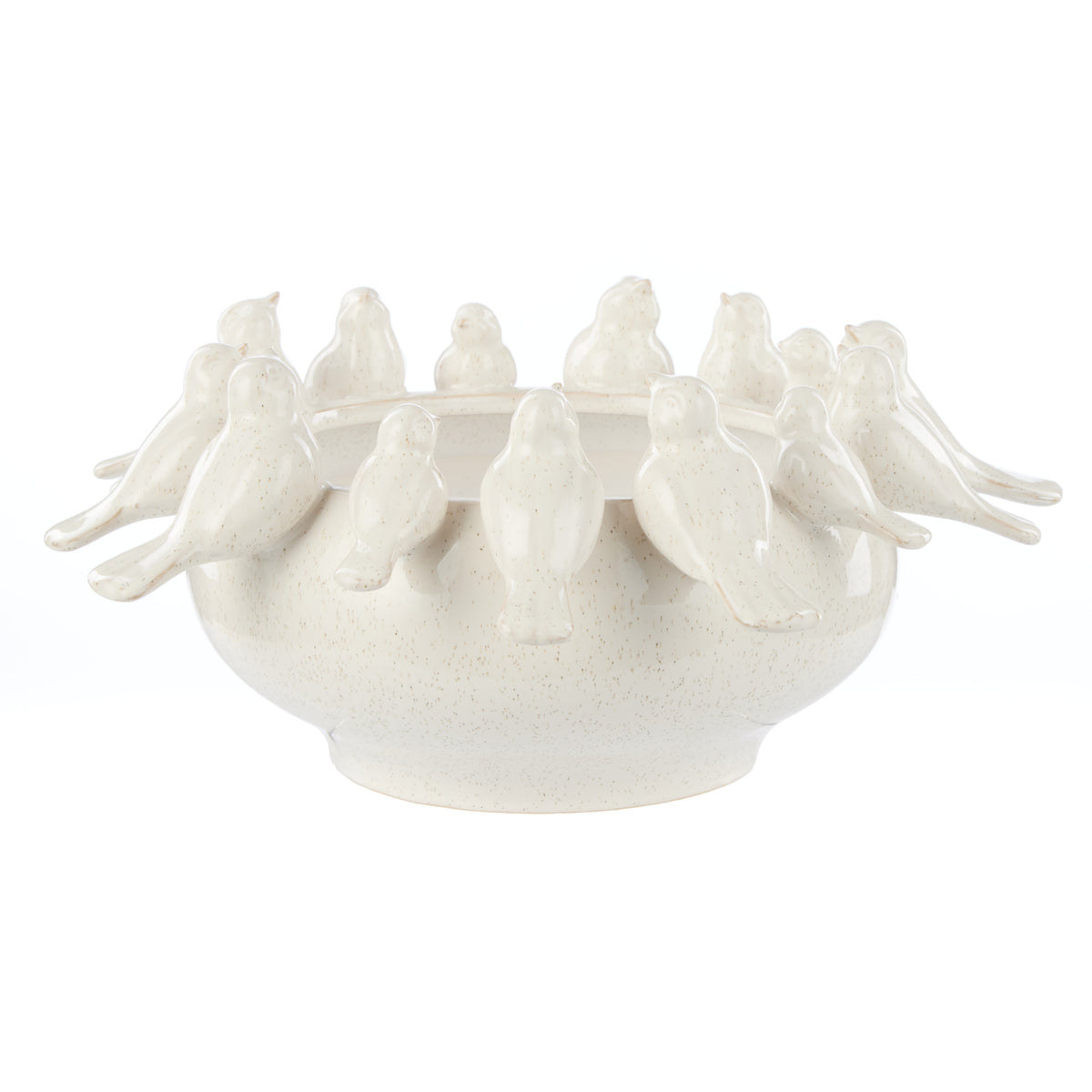 Rosemary stoneware bird vase 43cm off white - decorative vase