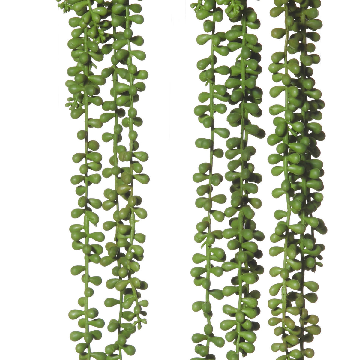 Rogue Hanging Pearls faux plant in black pot - cascading green pearl vines, 63cm
