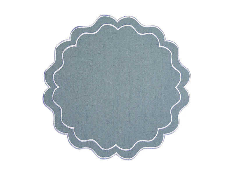 Casa Domani Banda Scallop Placemat - Blue
