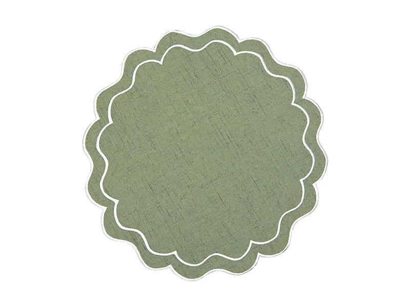 Casa Domani Banda Scallop Placemat - Green