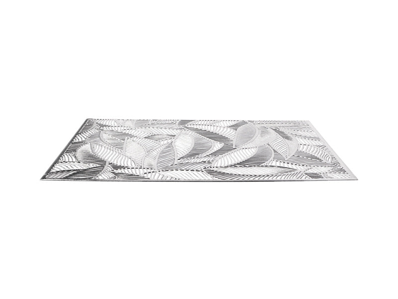 Maxwell & Williams Table Accents Cut-Out Leaf Placemat Silver - angled view