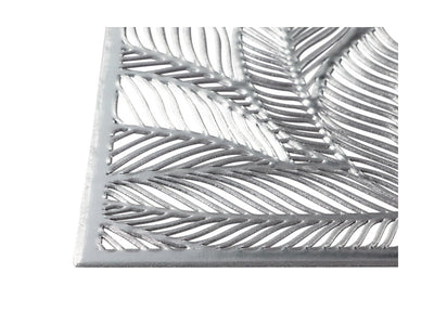 Maxwell & Williams Table Accents Cut-Out Leaf Placemat Silver - close-up detail